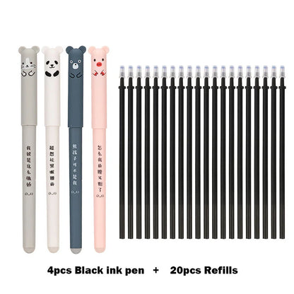 🐻🐷🐱 Kawaii Pig, Bear & Cat Erasable Gel Pen Refills GLOBGRIP®