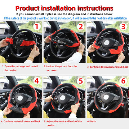 Carbon Fiber Leather Car Steering Wheel Cover GLOBGRIP®