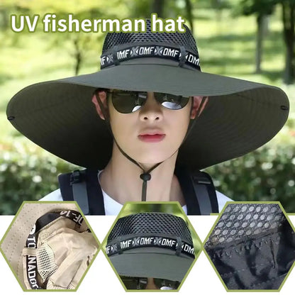 Summer Large Sun Hat Men Women Breathable Fishing Caps Sun UV Protection Mesh Fisherman Hat Hiking Outdoor Beach Cap GLOBGRIP®