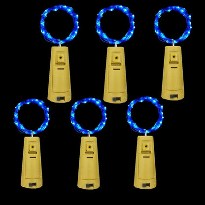 6pcs Bottle Light Battery Power LED Wine Bottle Cork Light String Fairy Christmas Garland for Bar Wedding Xmas Party Decoration GLOBGRIP®