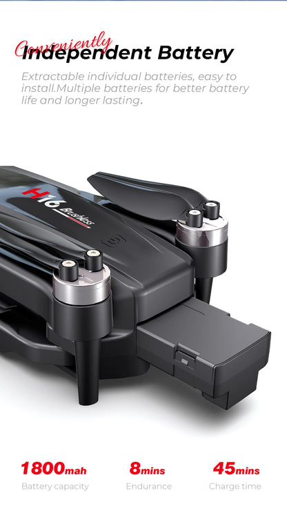 KBDFA New Drone H16 GPS Professional Dual Camera Dron Quadcopter Brushless Aerial Photography Laser Obstacle Avoidance RC Toy GLOBGRIP®