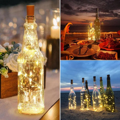 6pcs Bottle Light Battery Power LED Wine Bottle Cork Light String Fairy Christmas Garland for Bar Wedding Xmas Party Decoration GLOBGRIP®
