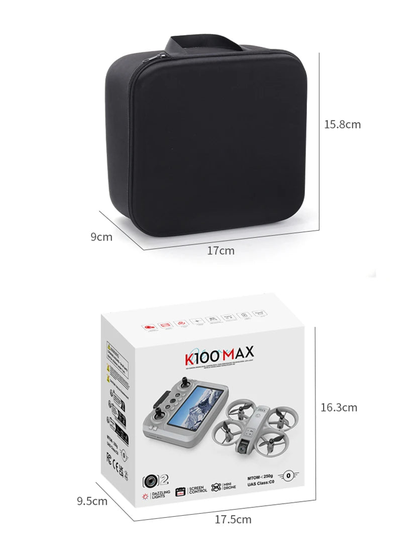 Xiaomi K100 MAX Mini Drone Professional 4K HD Dual Camera Fpv Screen Optical Flow Drone Toys Quadcopter Brushless Dron Toy Gift GLOBGRIP®