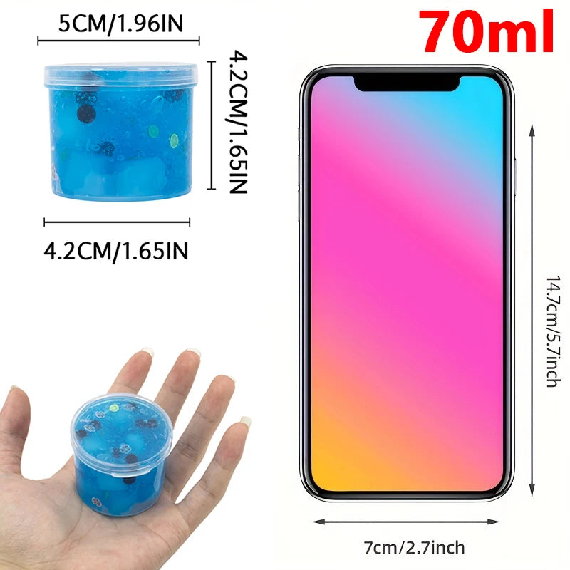 70/300ml Large Capacity Crunchy Slime Kit Premade Crystal Slime Set Super Soft And Non-Sticky Jelly Cube Slime Party Favor Gifts GLOBGRIP®