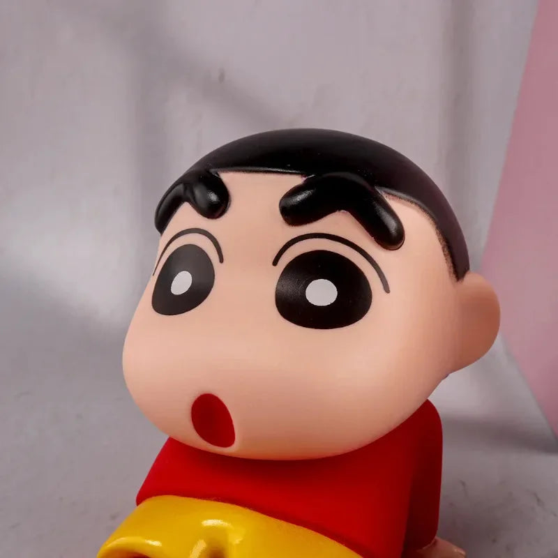 Crayon Shin-Chan Figures Phone Holder Kawaii Anime Desktop Ornaments Cartoon Watching TV Phone Support Cute Doll Decorations GLOBGRIP®