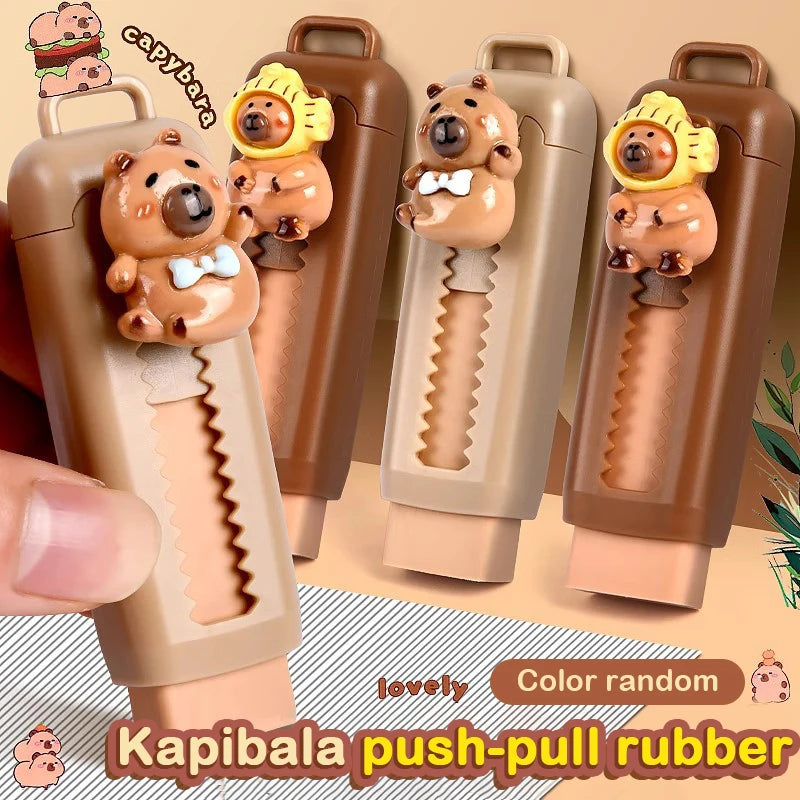 Kawaii Capybara Eraser | Fun Push-Pull Cute Stationery | GLOBGRIP® GLOBGRIP®