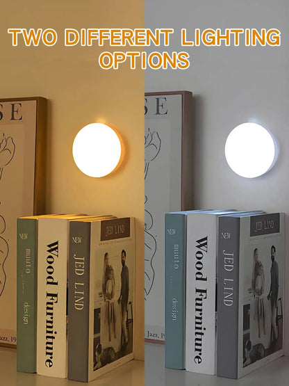 Smart LED night light with human body motion sensor wireless magnetic USB rechargeable