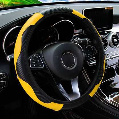 Carbon Fiber Leather Car Steering Wheel Cover GLOBGRIP®