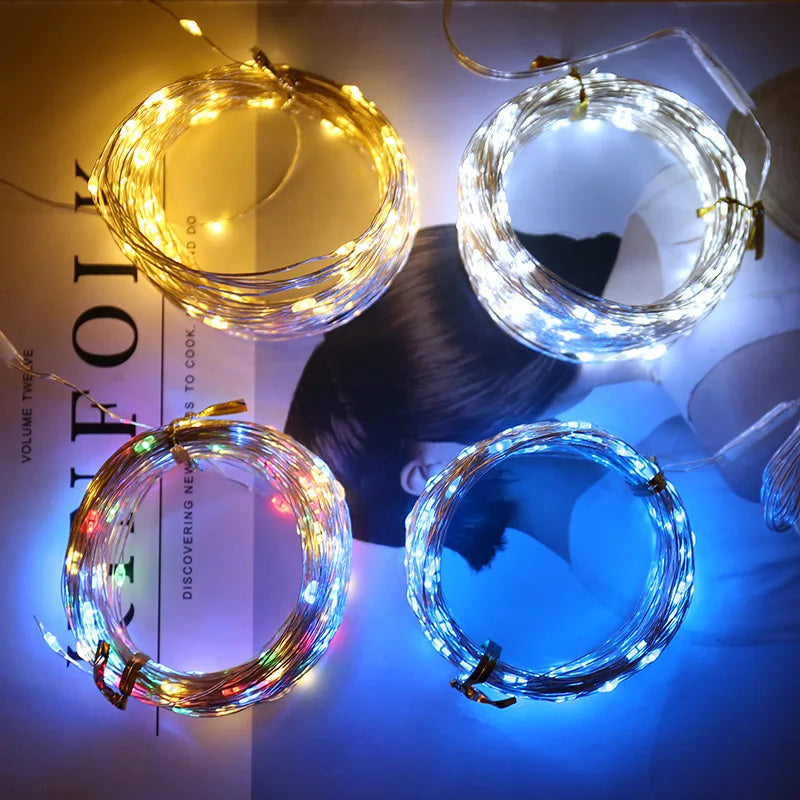 10/20/30M USB LED String Lights Copper Silver Wire Garland Light Waterproof Fairy Lights For Christmas Wedding Party Decoration GLOBGRIP®