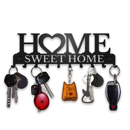 1pc Black Metal Keys Holder Wall Mount Key Holder Sweet Home Design Style Key Rack for Key Hanger With 10 Hooks GLOBGRIP®
