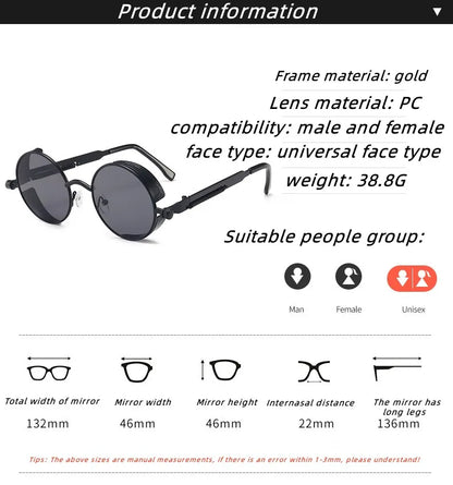 🕶️ Steampunk Glasses – New Fashion Round Sunglasses GLOBGRIP®