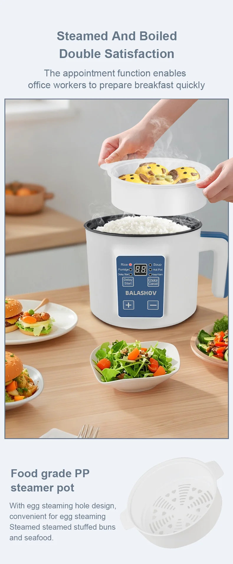 Electric Rice Cooker Single Double Layer Intelligent Automatic Home Mini  Kitchen Cooker 220V/EU Plug MultiCooker Steamed Rice P GLOBGRIP®