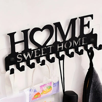 1pc Black Metal Keys Holder Wall Mount Key Holder Sweet Home Design Style Key Rack for Key Hanger With 10 Hooks GLOBGRIP®