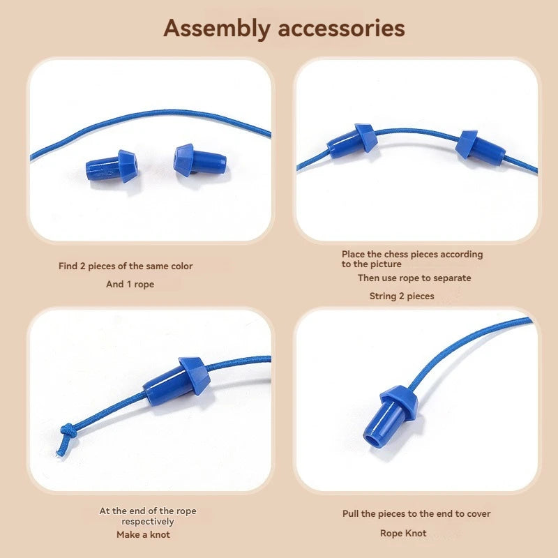 New Kid Rope Knots Puzzle  Board Game Color Line Twisted Connected Ropes Logic Thinking Table Game Parent Child Interactive Toy GLOBGRIP®