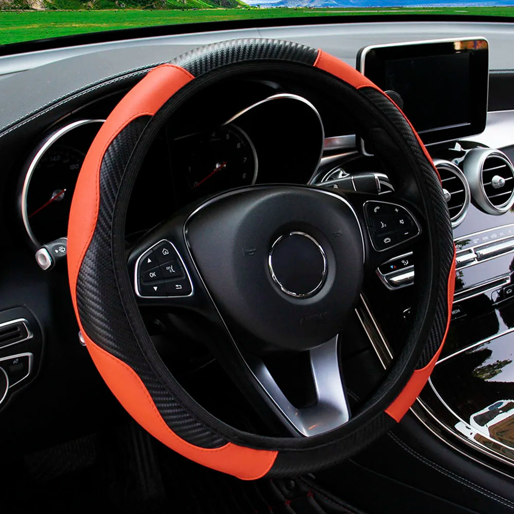 Carbon Fiber Leather Car Steering Wheel Cover GLOBGRIP®