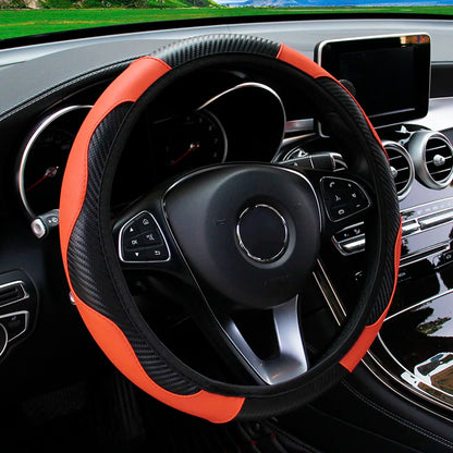 Carbon Fiber Leather Car Steering Wheel Cover GLOBGRIP®