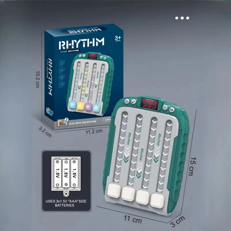 Electronic Music Rhythm Puzzle Game Machine Montessori Pockets Travel Toy Light Up Educationa Sensory Fast Push Table Game GLOBGRIP®