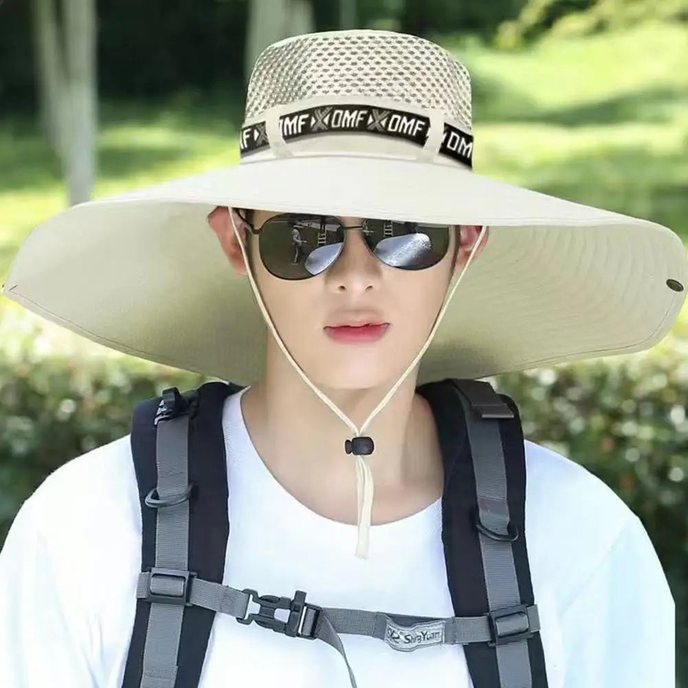 Summer Large Sun Hat Men Women Breathable Fishing Caps Sun UV Protection Mesh Fisherman Hat Hiking Outdoor Beach Cap GLOBGRIP®