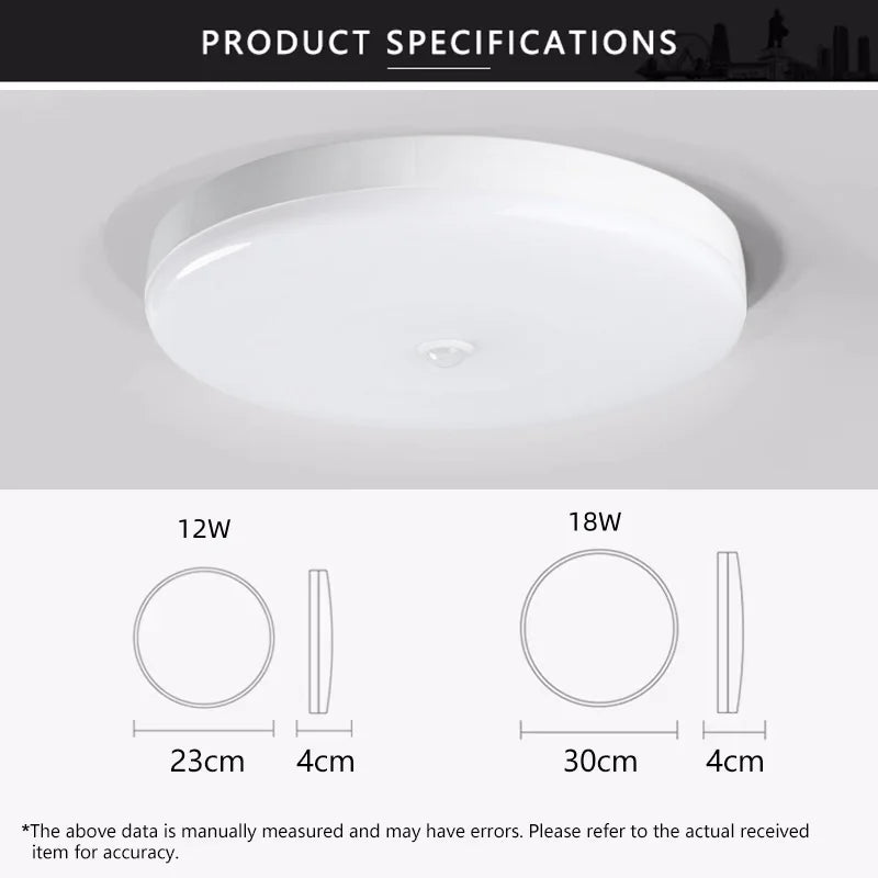 Motion Sensor LED Ceiling Light Human Infrared Sensing Light Home Garage Attic Front Door Corridor Staircase Warehouse Light GLOBGRIP®