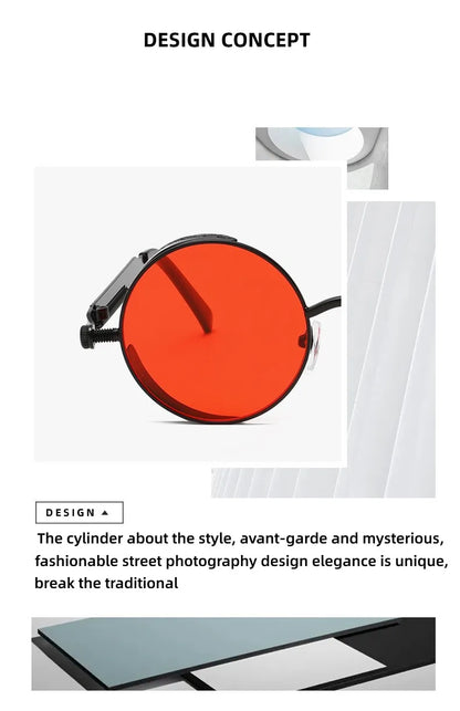 🕶️ Steampunk Glasses – New Fashion Round Sunglasses GLOBGRIP®