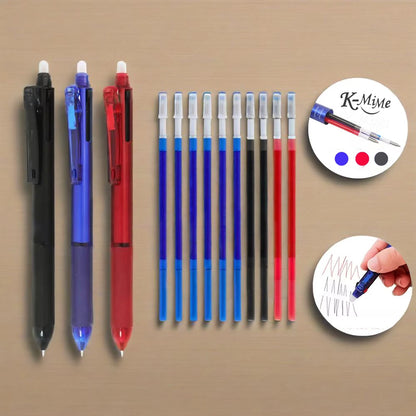 3-in-1 Colored Erasable Pen Set GLOBGRIP®