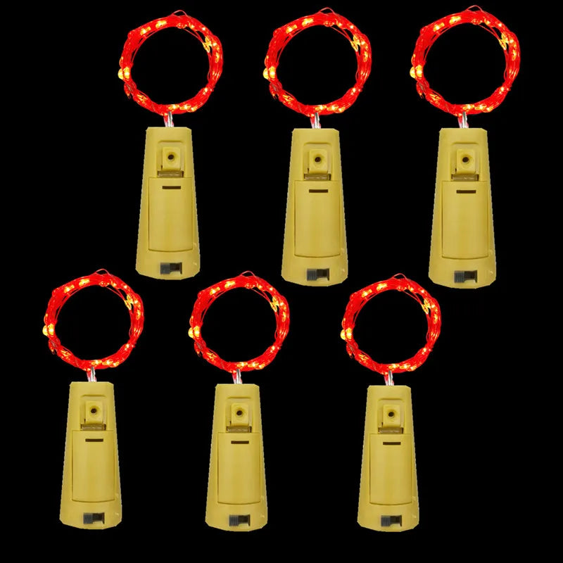 6pcs Bottle Light Battery Power LED Wine Bottle Cork Light String Fairy Christmas Garland for Bar Wedding Xmas Party Decoration GLOBGRIP®