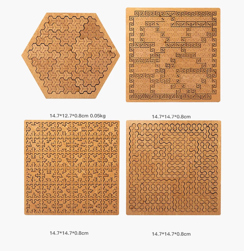 Impossible Wooden Puzzle IQ Puzzles for Adults Impossible JigSaw Puzzles Brain-teaser Ten Level Difficulty Tangram Board Games GLOBGRIP®