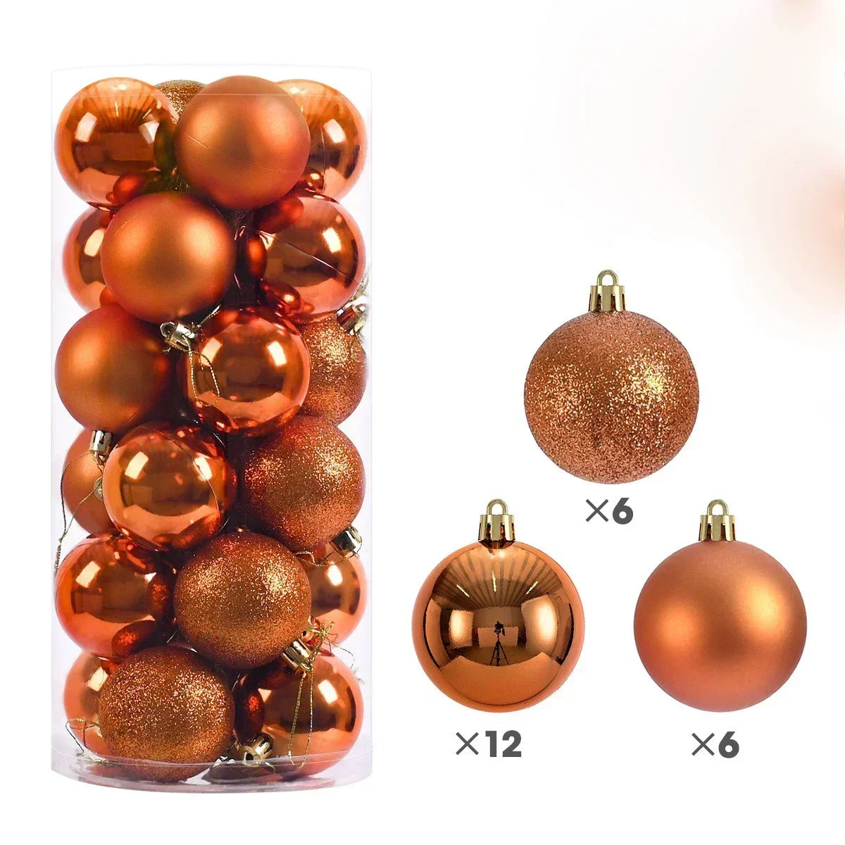 24Pcs 3/4/6CM Christmas Balls Big Ball Christmas Tree Pendant Ornaments for Party Decor 2025 New Year Navidad Gifts Accessory GLOBGRIP®