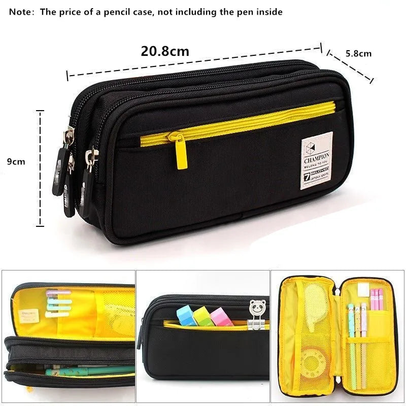 Large Capacity Pencil Case Stationery Cute Boys Girls Gift Pen Bag Pen Box Pencil Cases Storage Student School Office Supplies GLOBGRIP®