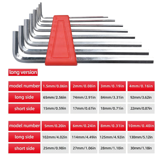 8pcs Allen Wrench Metric Wrench Inch Wrench L Wrench Size Allen Key Short Arm Tool Set Easy To Carry In The Pocket 2025 GLOBGRIP®