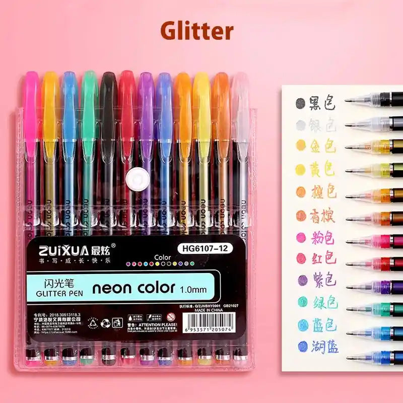 Metallic Glitter Gel Pens | 12–24PCS Colorful Art Markers | GLOBGRIP® GLOBGRIP®