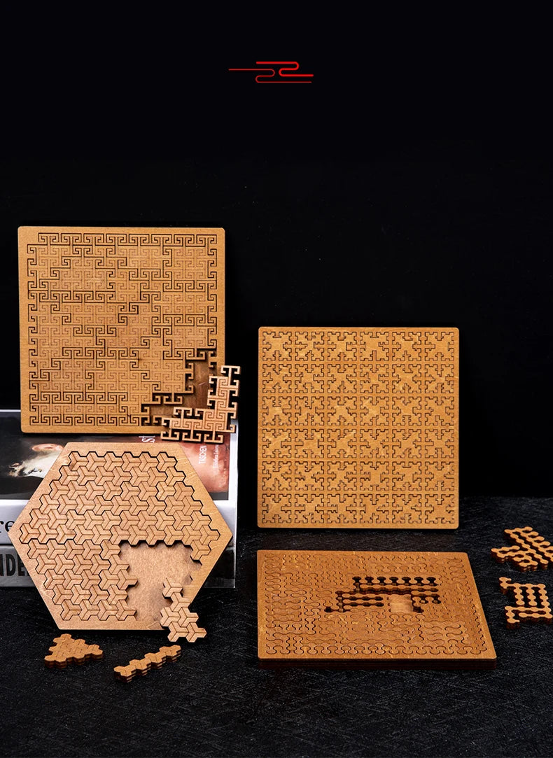 Impossible Wooden Puzzle IQ Puzzles for Adults Impossible JigSaw Puzzles Brain-teaser Ten Level Difficulty Tangram Board Games GLOBGRIP®