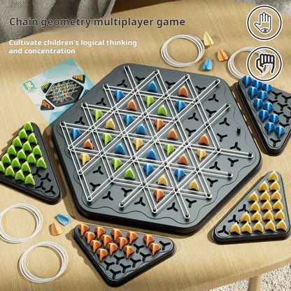 Chain Triangle Chess Game Triggle Rubber Band Game Educational Interactive Game Battle Set For Family Party Gift GLOBGRIP®