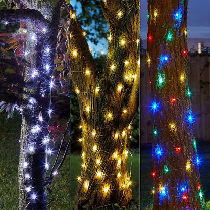 Green Cable LED Christmas String Fairy Lights Garland Outdoor Waterproof For Birthday Party Halloween Garden Room Decoration GLOBGRIP®