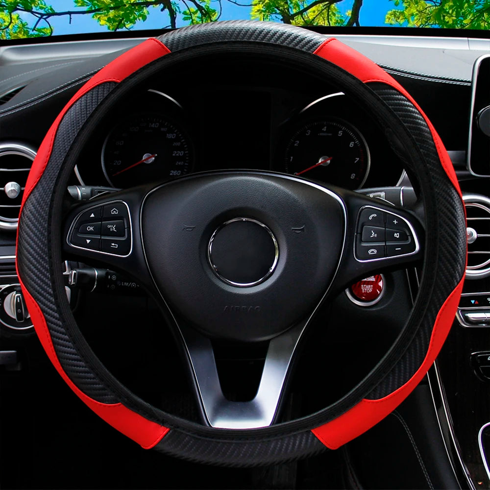 Carbon Fiber Leather Car Steering Wheel Cover GLOBGRIP®