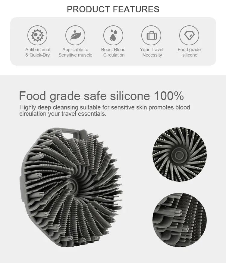 Soft Silicone Body Scrubber Bath Brush | Industrial Anti-Slip Solution GLOBGRIP®