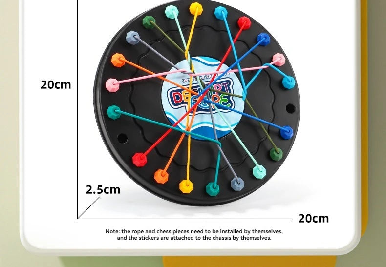 New Kid Rope Knots Puzzle  Board Game Color Line Twisted Connected Ropes Logic Thinking Table Game Parent Child Interactive Toy GLOBGRIP®