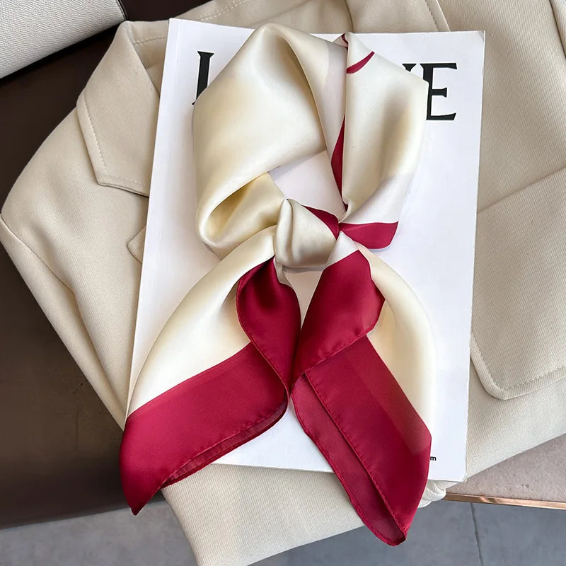 2024 New Fashion 70X70cmPrinted Women's Scarf Pashmina Silk Scarf Square Shawl Decorative Headband Neck Luxury Design Bandana GLOBGRIP®