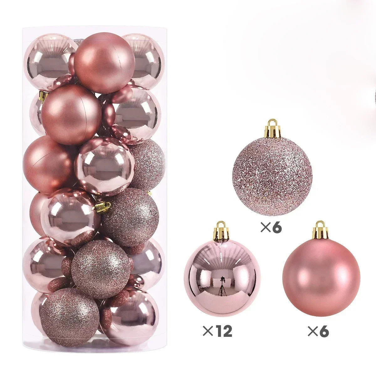 24Pcs 3/4/6CM Christmas Balls Big Ball Christmas Tree Pendant Ornaments for Party Decor 2025 New Year Navidad Gifts Accessory GLOBGRIP®