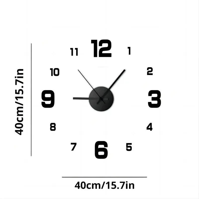 3D Creative Frameless DIY Wall Hanging Clock Wall Stickers Home Mute Digital Clock Living Room Office Wall Decoration GLOBGRIP®
