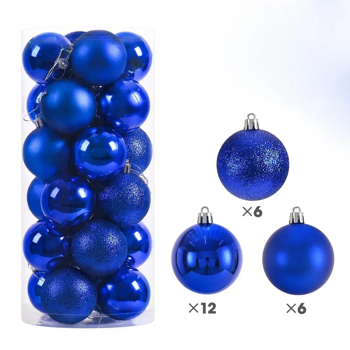 24Pcs 3/4/6CM Christmas Balls Big Ball Christmas Tree Pendant Ornaments for Party Decor 2025 New Year Navidad Gifts Accessory GLOBGRIP®