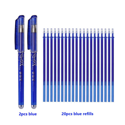 0.5mm Erasable Gel Pen Set Black Blue Red Ink Refill Rod Kawaii Pens Washable Handle School Office Supplies Writing Stationery GLOBGRIP®