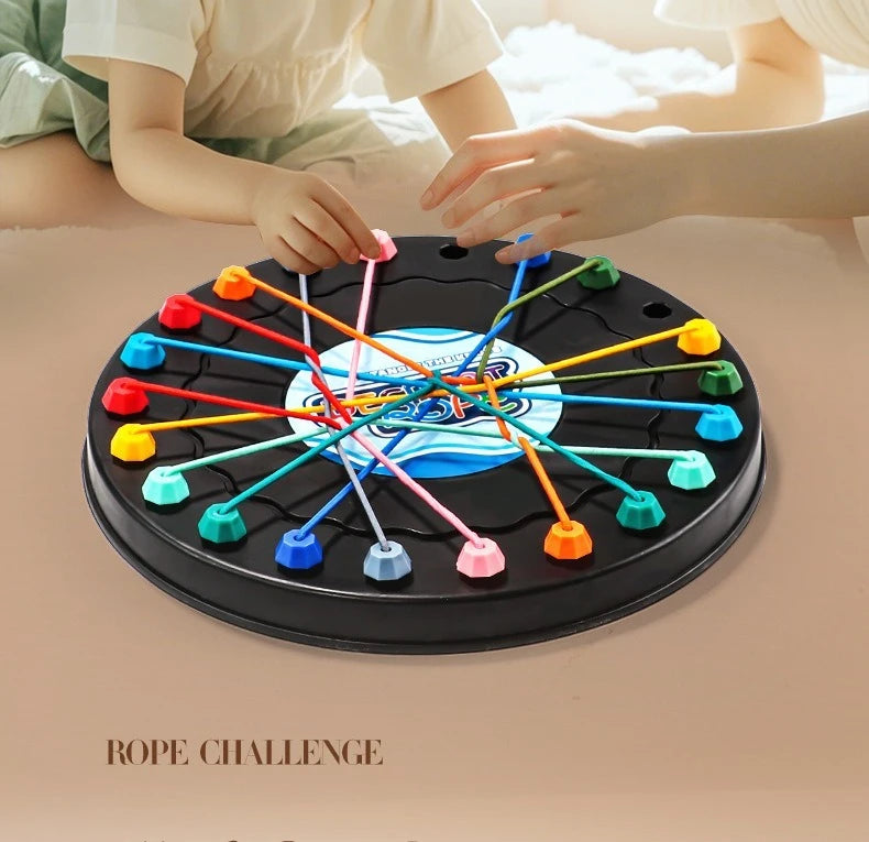 New Kid Rope Knots Puzzle  Board Game Color Line Twisted Connected Ropes Logic Thinking Table Game Parent Child Interactive Toy GLOBGRIP®