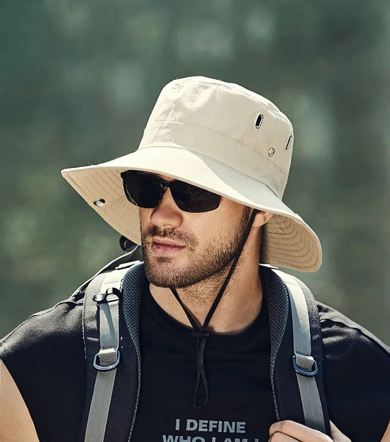 Summer Sun Hats UV Protection Outdoor Hunting Fishing Cap for Men Women Hiking Camping Visor Bucket Hat Neck Flap Fisherman Hat GLOBGRIP®