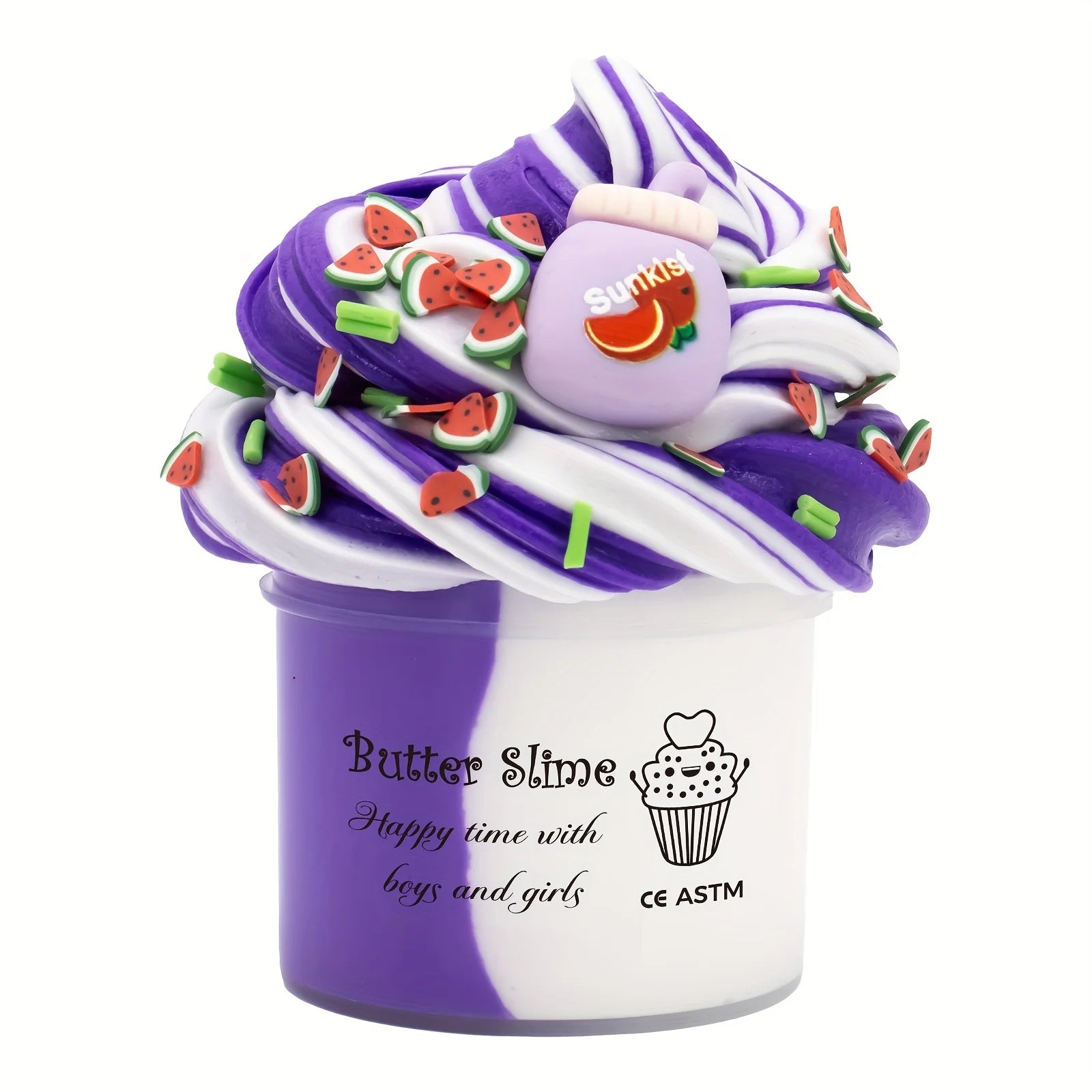 2.37oz Fluffy Two-Tone Butter Slime Super Soft Clay Stretchy Non-sticky Party Favors Slime Charms Toys Education Birthday Gifts GLOBGRIP®