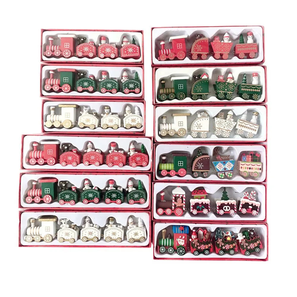 Christmas Wood Train Decoration,Christmas Ornaments With Moving Train,Home Noel,Happy New Year 2025 Gifts GLOBGRIP®