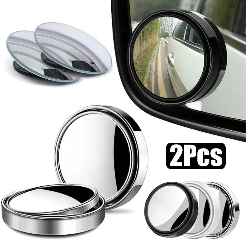 2PCS Convex Blind Spot Mirror | 360° Wide Angle Car Safety