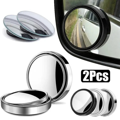 2PCS Convex Blind Spot Mirror | 360° Wide Angle Car Safety