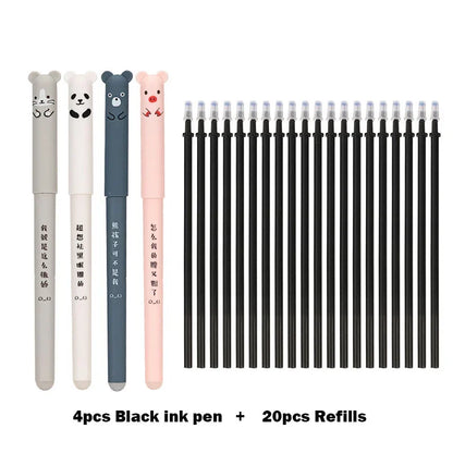 🐻🐷🐱 Kawaii Pig, Bear & Cat Erasable Gel Pen Refills GLOBGRIP®