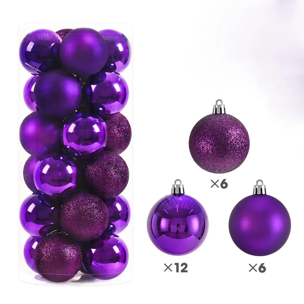24Pcs 3/4/6CM Christmas Balls Big Ball Christmas Tree Pendant Ornaments for Party Decor 2025 New Year Navidad Gifts Accessory GLOBGRIP®